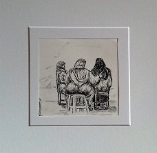 Mittag auf dem Djemma el Fna - Marakesch_Graphit_30 x 30